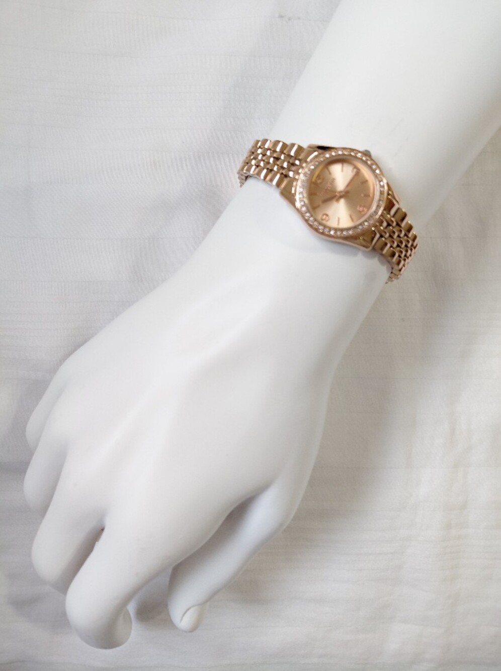 Rose Gold Rhinestone Watch